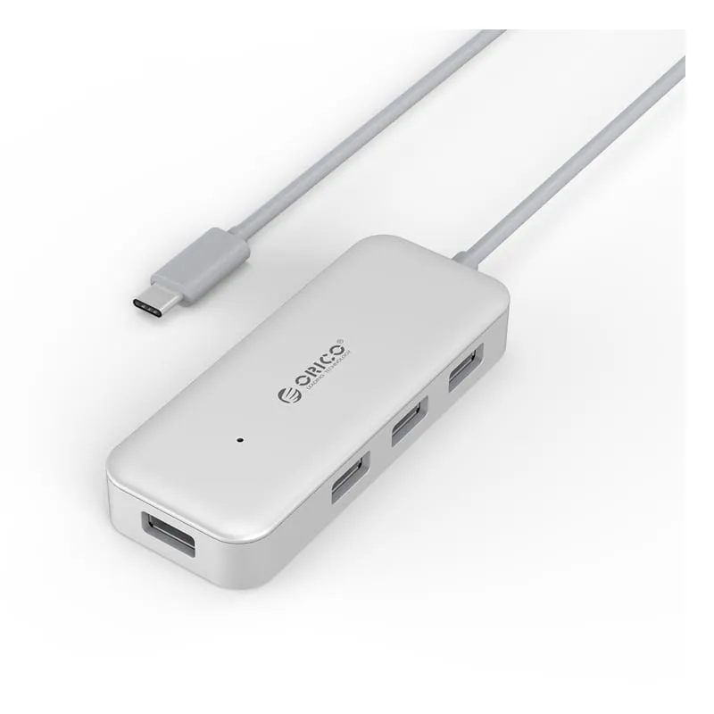 Orico 4 Port Usb-C To 4Xusb3.0 Hub - Silver