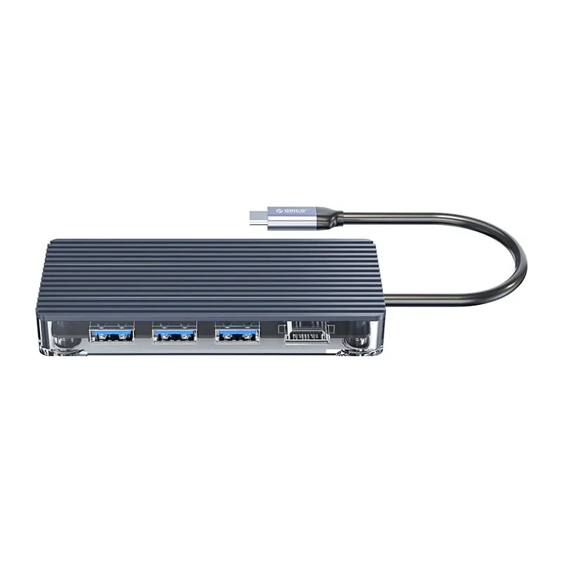 Orico 6 Port 3 X Usb3.0|1 X Hdmi|1 X Tf|1 X Sd Transparent Hub - Grey