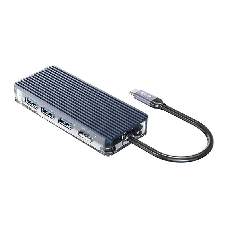 Orico 6 Port 3 X Usb3.0|1 X Hdmi|1 X Tf|1 X Sd Transparent Hub - Grey