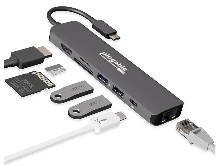 Plugable Technologies 7-in-1 Thunderbolt / USB-C Hub (2 Options)