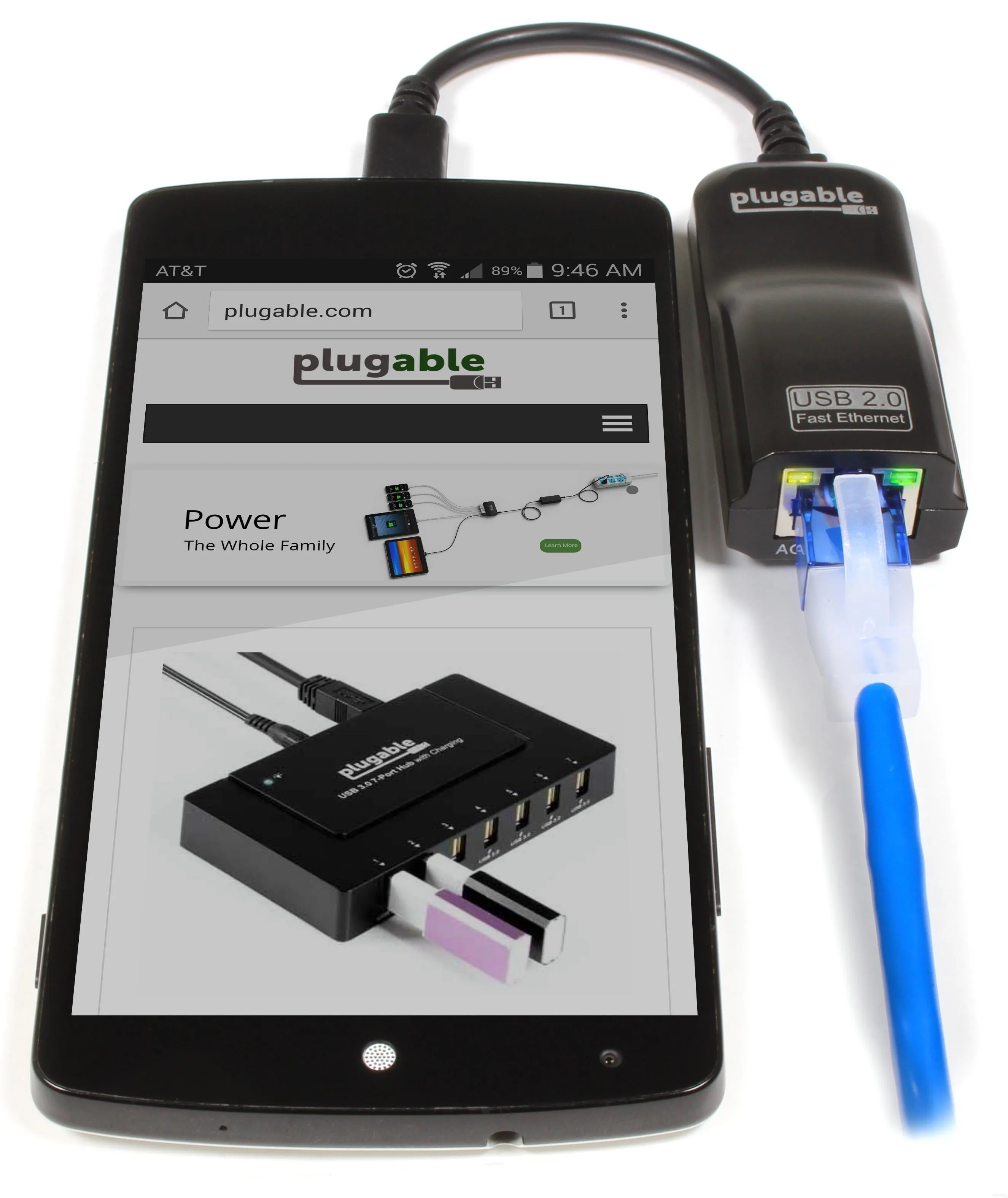 Plugable USB 2.0 OTG Micro-B to 10/100 Ethernet Adapter