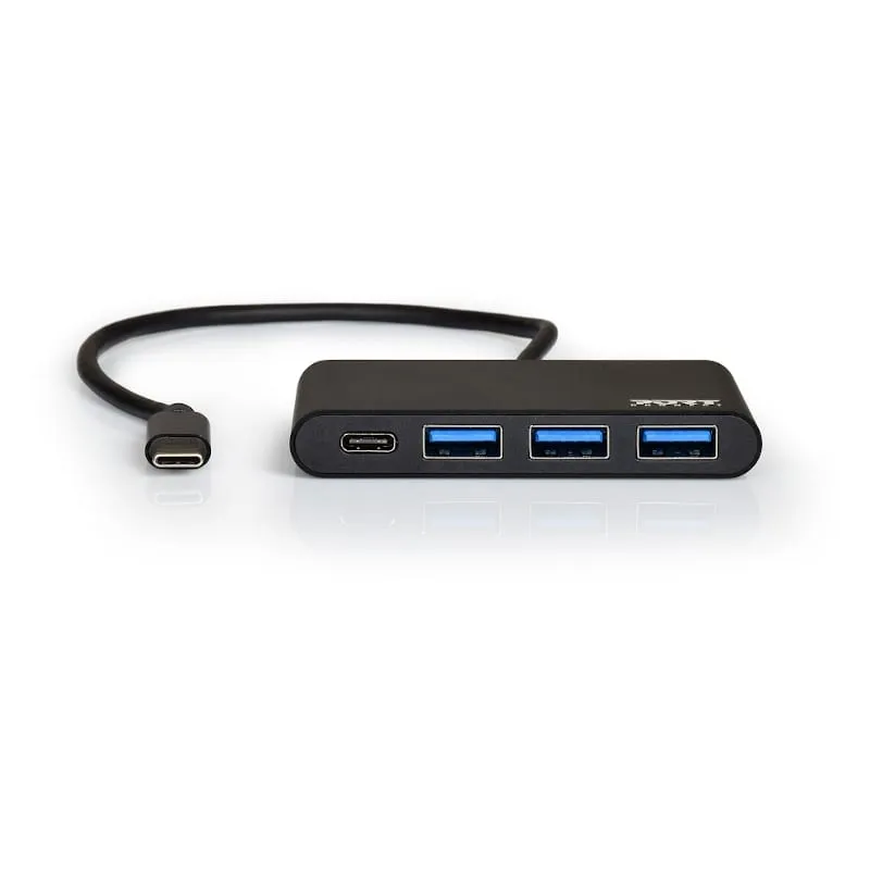 Port Usb Type-C To 3 X Usb3.0 And 1 X Type-C Pd 30Cm 4 Port Hub - Black