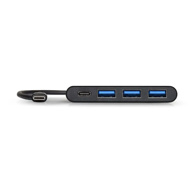 Port Usb Type-C To 3 X Usb3.0 And 1 X Type-C Pd 30Cm 4 Port Hub - Black