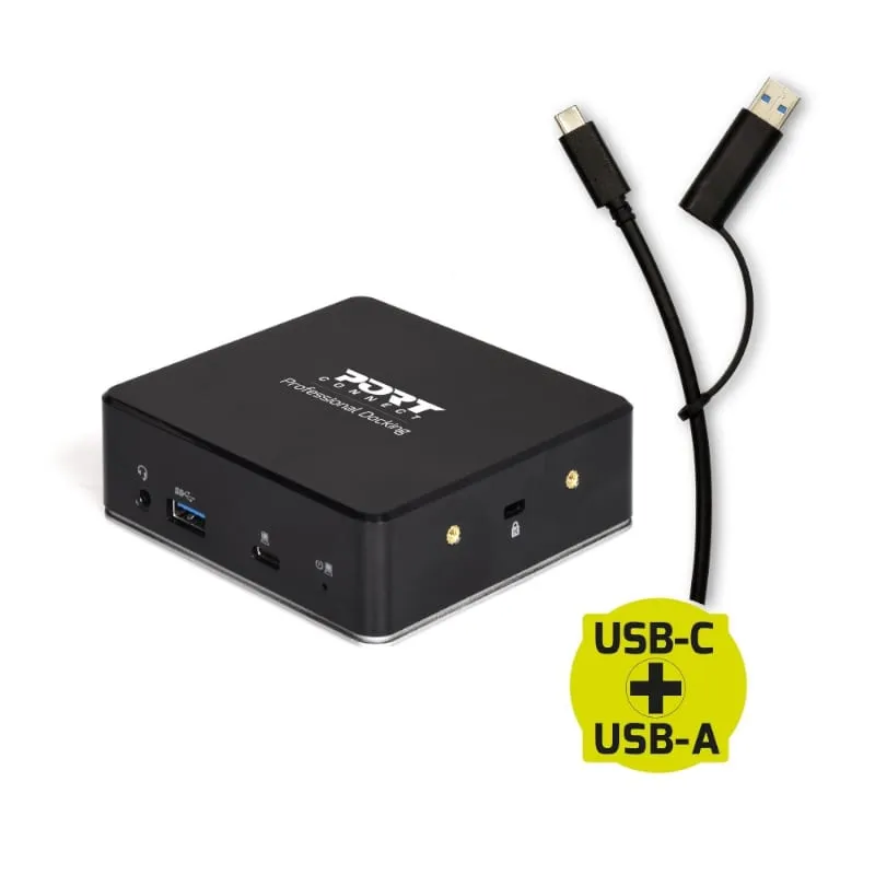 Port Usb Type-C To 1 X Rj45|2 X Usb3.1 Gen1|2 X Hdmi|1 X Type-C|1 X Usb3.1 Gen1 | Apple Charging 2.4A|1 X Aux Dock - Black