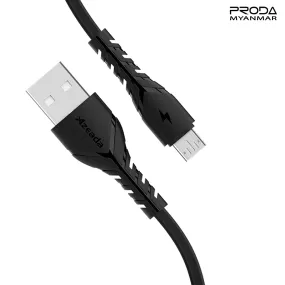 PRODA PD-B47A WING SERIES DATA CABLE (1000MM) (3A) - Black