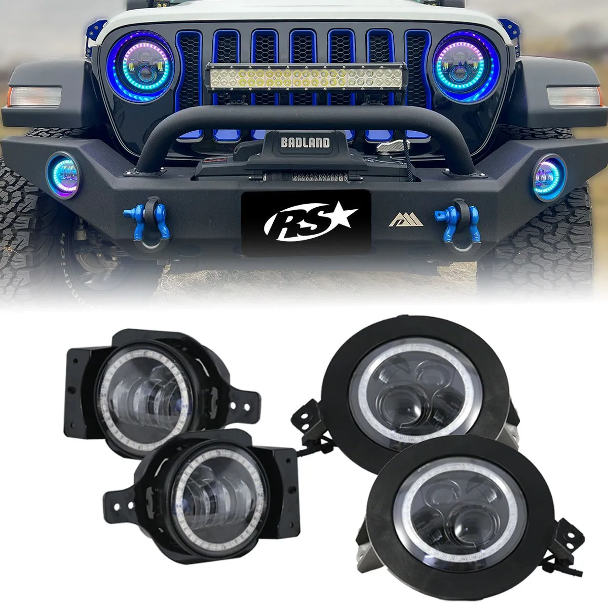 Race Sport RS LED Headlight & Fog Light Kit Jeep Gladiator (18-23) Chasing or Non-Chasing Version