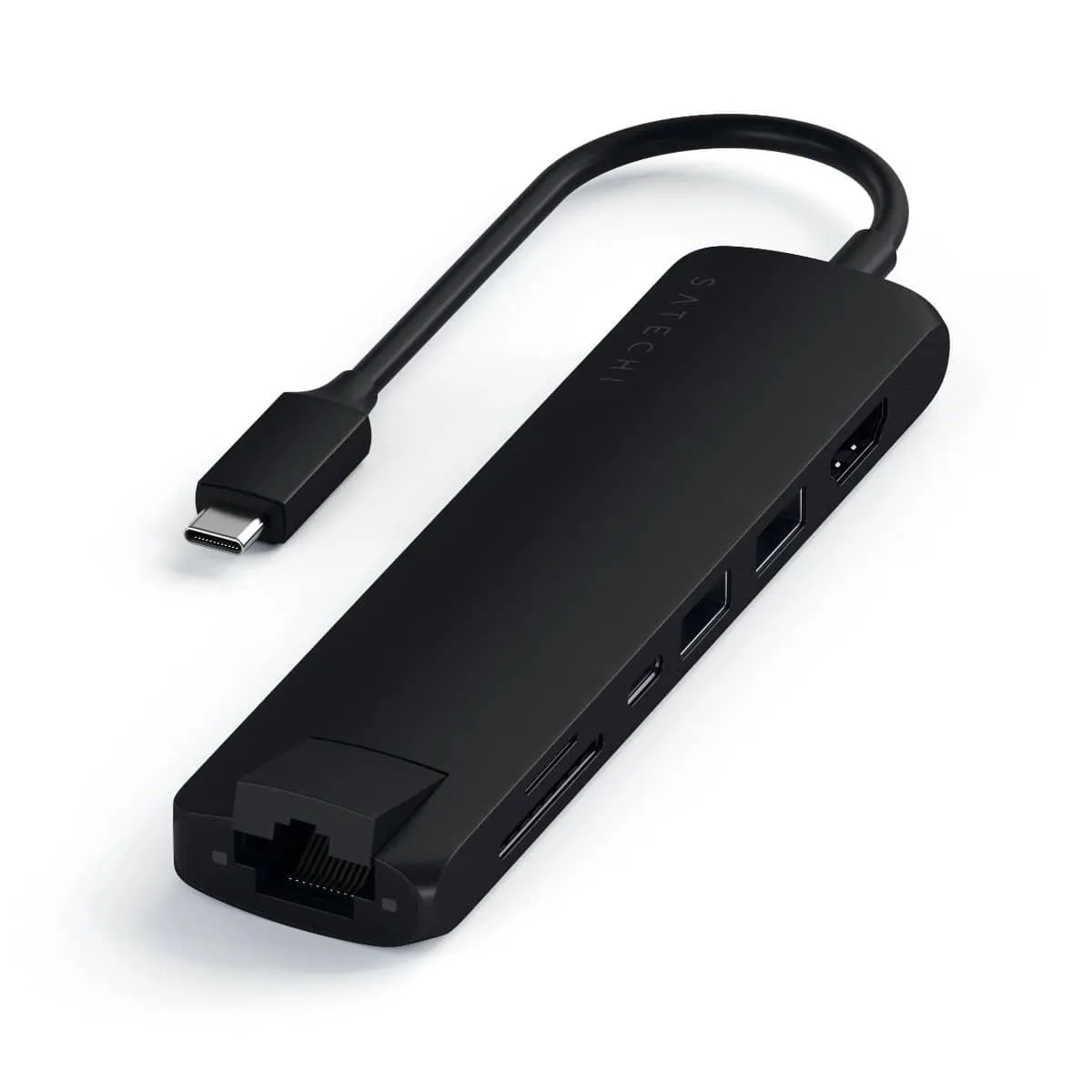 Satechi USB-C Slim Multiport with Ethernet Adapter - Black