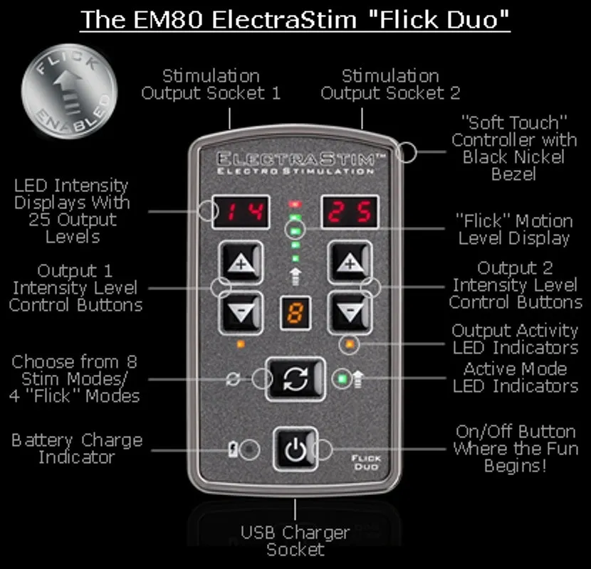 The ElectraStim Flick Duo EM80 Digital Stimulator