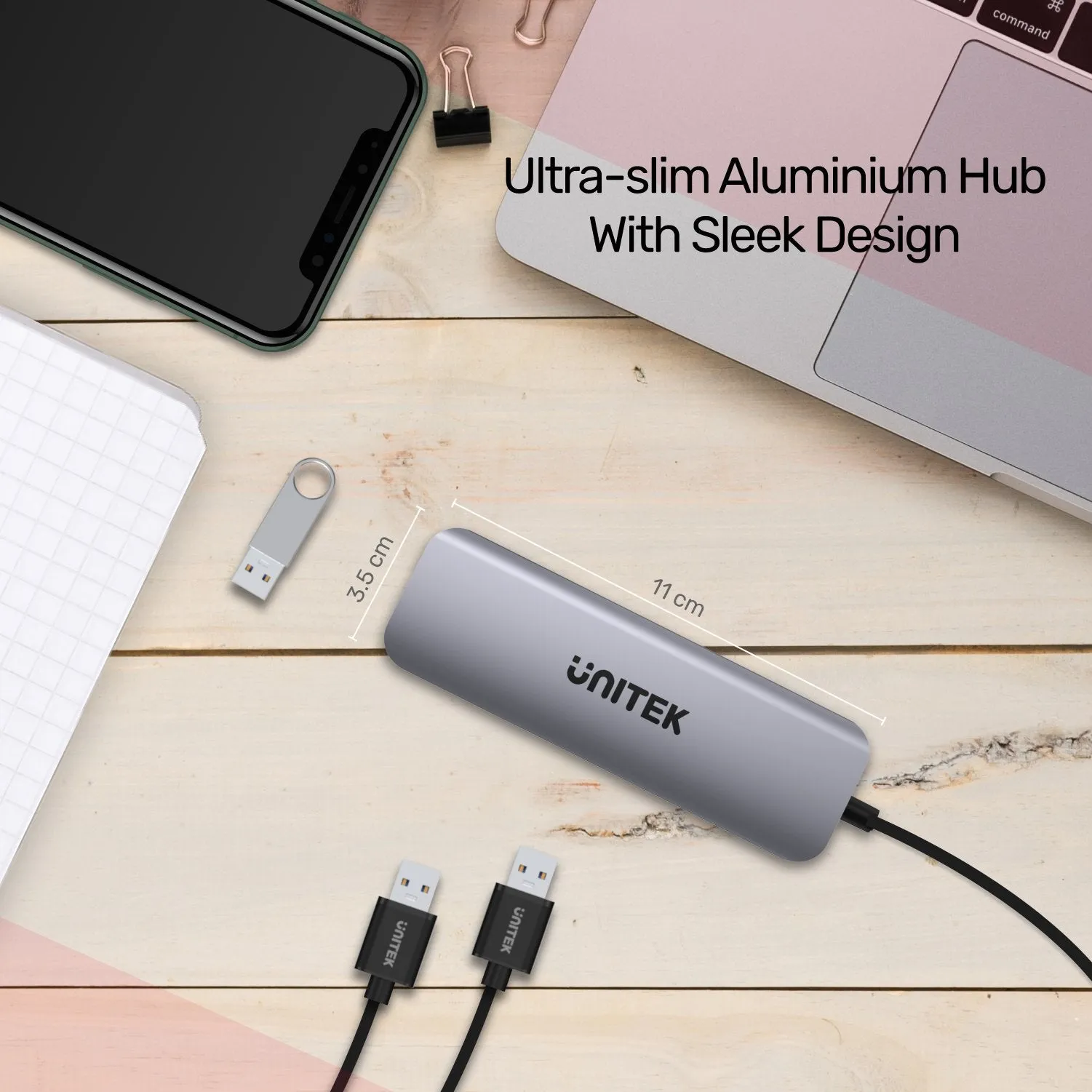 Unitek H1107E USB3.1 TypeC Hub 3Port USB3.0/HDMI/100W PD