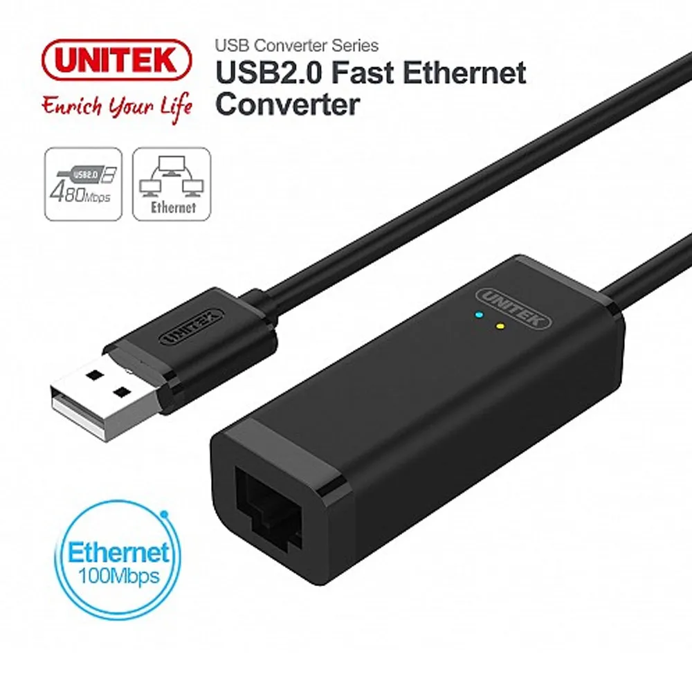 Unitek Y-1468 USB2.0 Fast Ethernet Converter