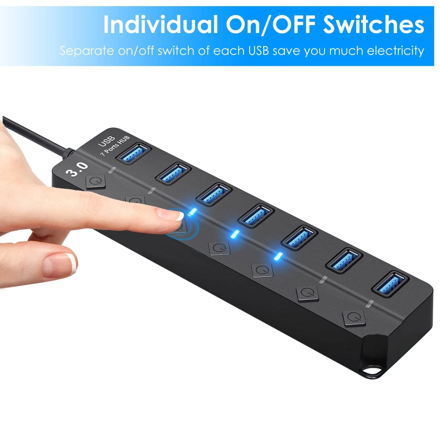 USB 3.0 HUB 7 Ports High Speed 5Gbps USB Splitter