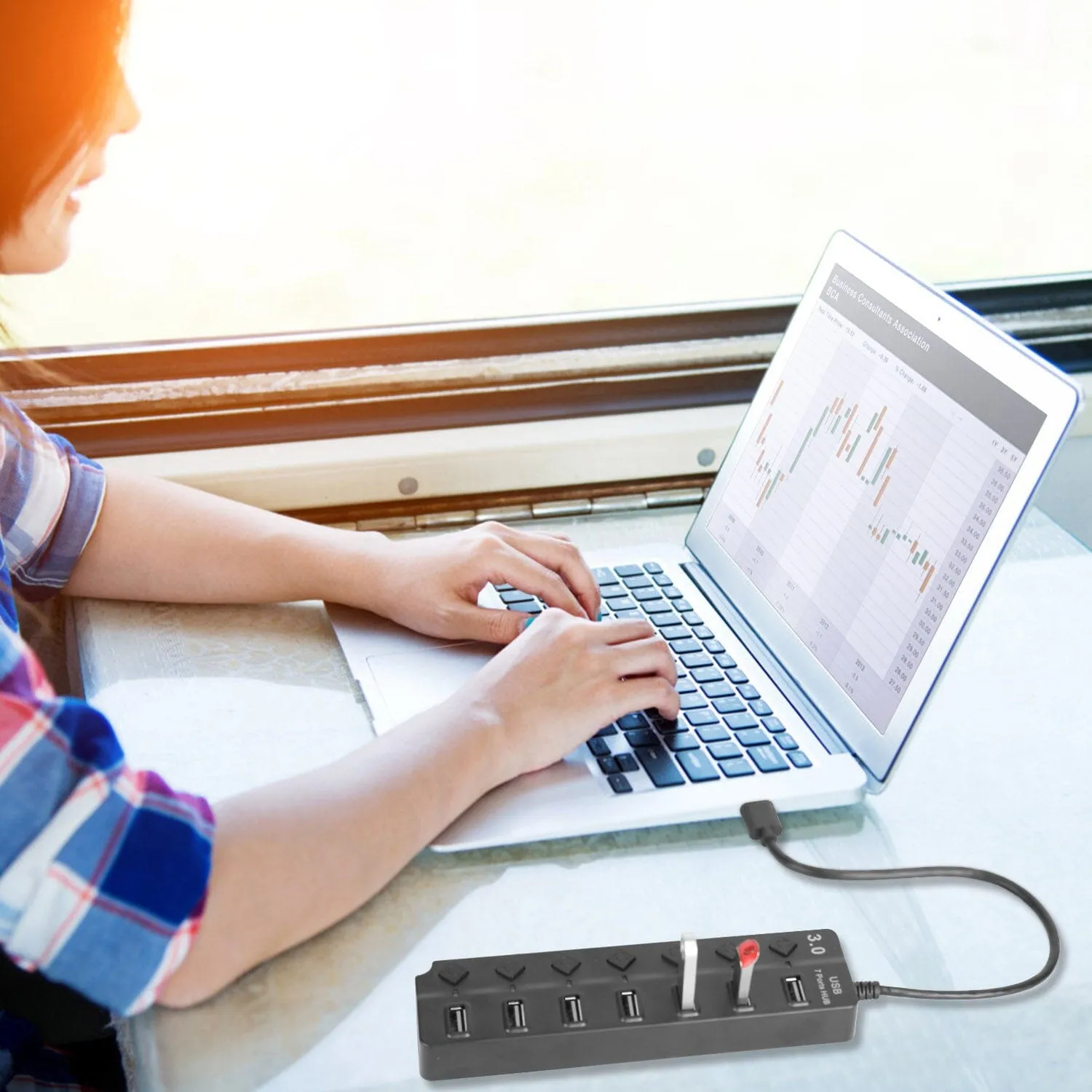 USB 3.0 HUB 7 Ports High Speed 5Gbps USB Splitter