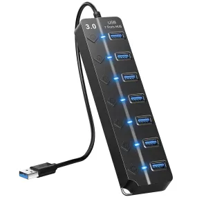 USB 3.0 HUB 7 Ports High Speed 5Gbps USB Splitter