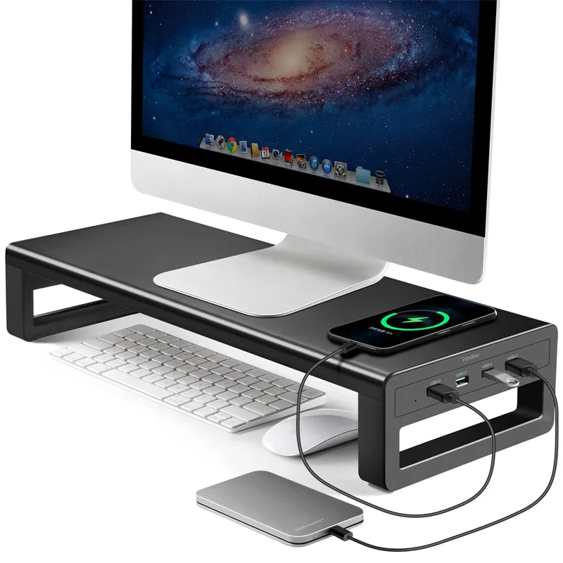 Vaydeer Aluminum Monitor Riser Stand - USB 3.0 Hubs